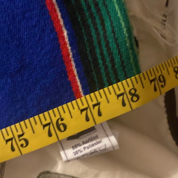 Made in Mexico Colorful Serape Blanket - Picture 3 of 7